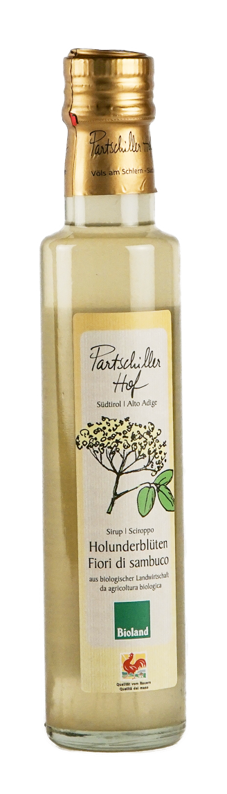 Sciroppo di fiori di sambuco dal maso Partschillerhof 250 ml BIO