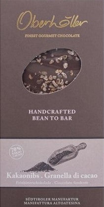 Cioccolato fondente con granella di cacao Oberhöller 100 g
