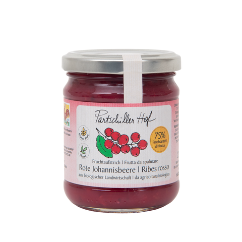 Fruchtaufstrich Rote Johannisbeere Partschillerhof BIO 230 g