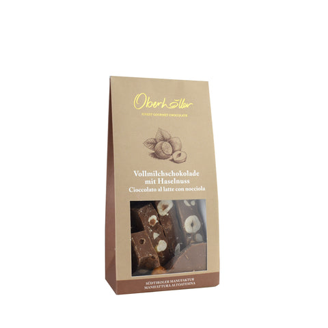 Tavoletta spezzata al latte intero con nocciole Oberhöller 100g