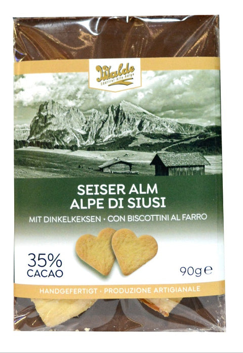 Chocolate with Spelt Biscuits "Seiser Alm" Walde 90g