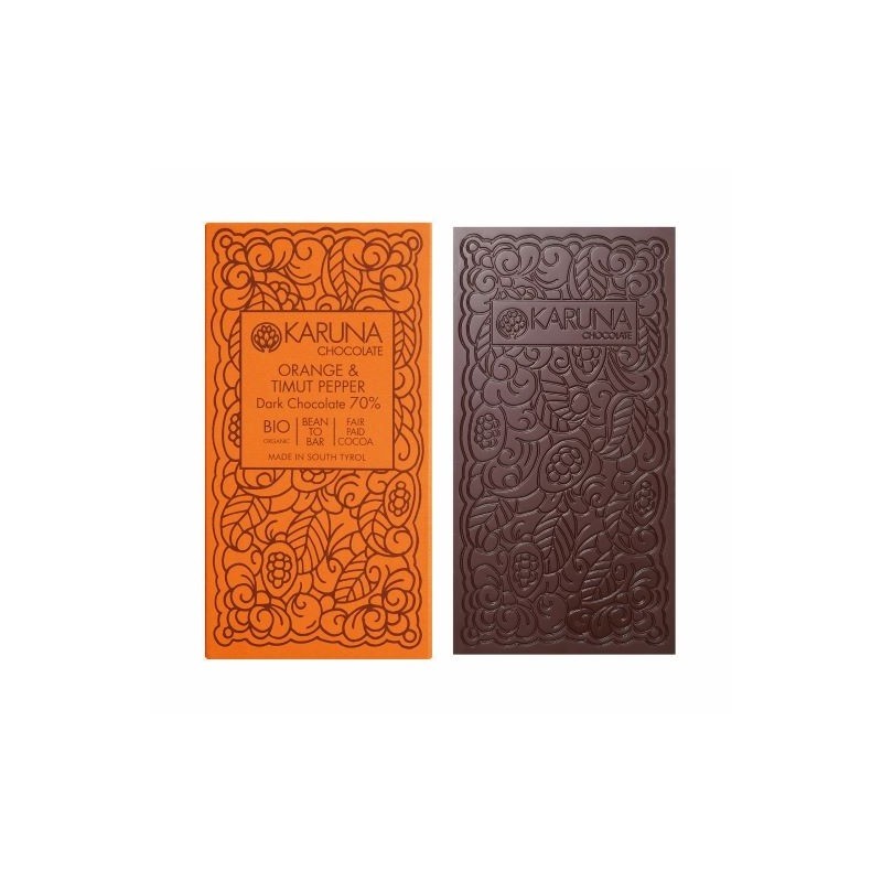 Dark Chocolate Orange & Timut Pepper Karuna BIO 60g