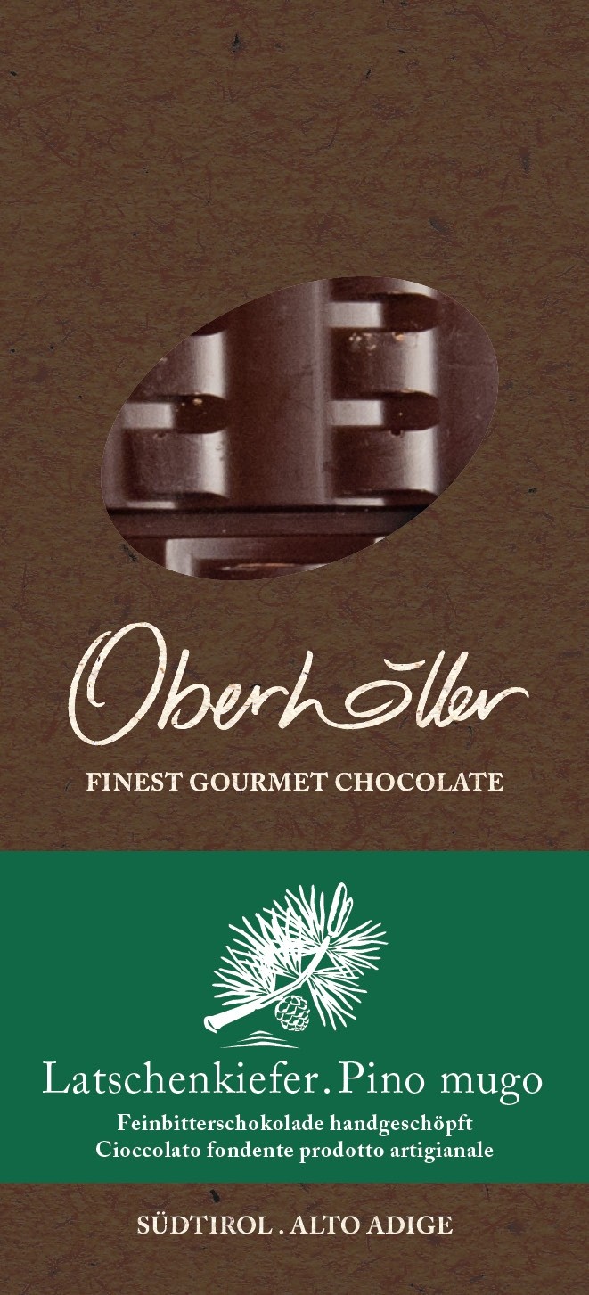 Tavoletta di cioccolato fondente con pino mugo 50 g Oberhöller
