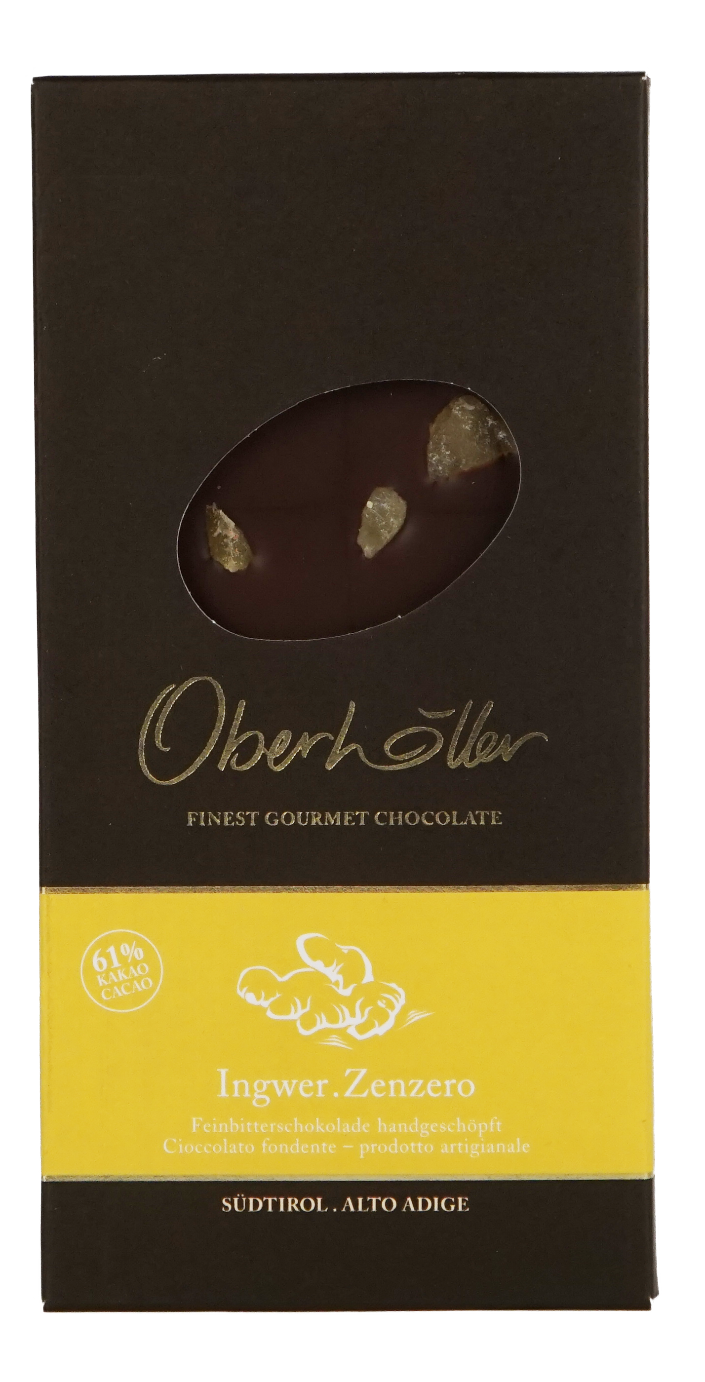 Tavoletta di cioccolato fondente e zenzero 100 g Oberhöller