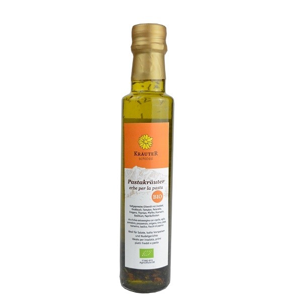 Olio d'oliva con erbe per pasta Kräuterschlössl BIO 250 ml