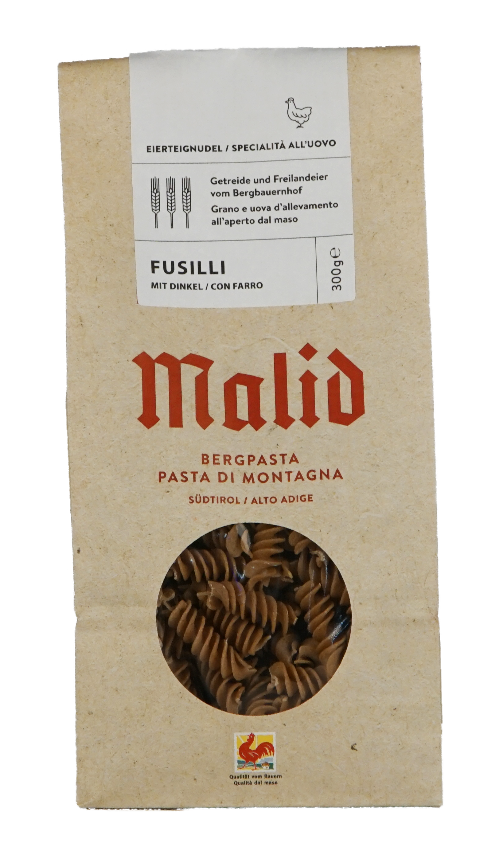 Pasta da Montagna: Wholegrain spelt Fusilli | Malid 300g